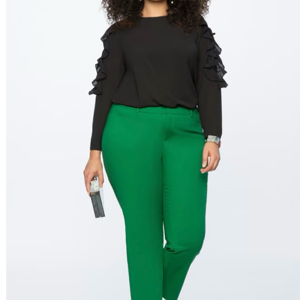 Eloquii Emerald Green Ankle Pants